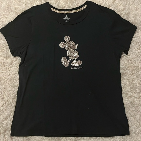 Disney Gold Sequin Mickey Tee - Picture 1 of 4